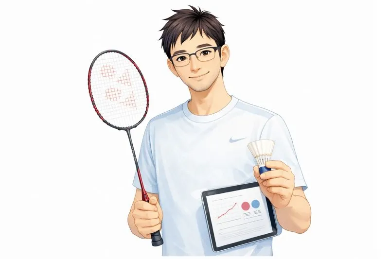 バド研究パパ（バドサポ運営者）のプロフィールイラスト
