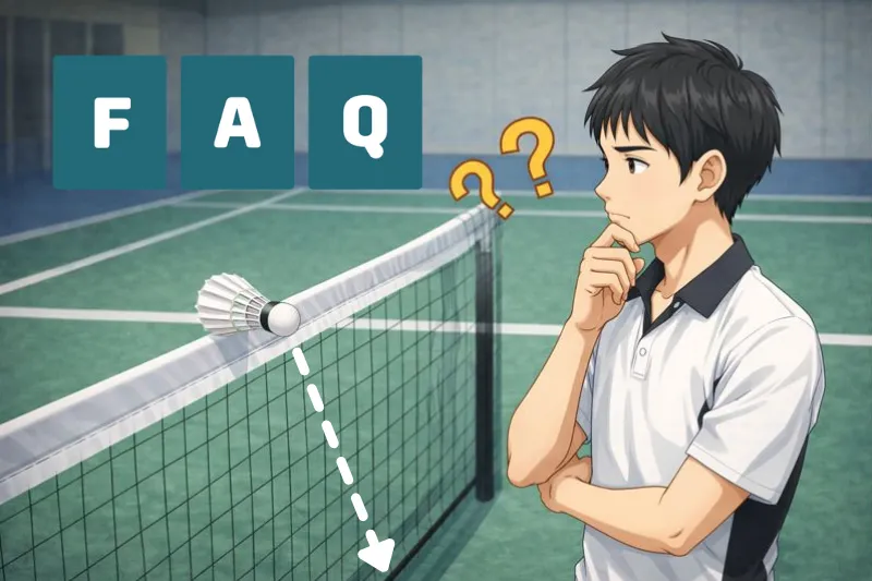 バドミントンのネットインについて疑問を整理するための解説用イラスト