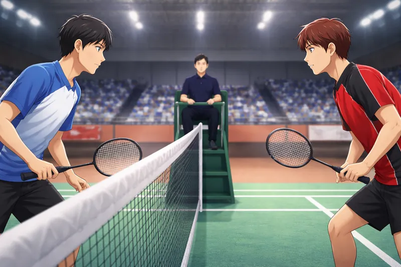 なぜホールディングは反則なのか｜ネット越しの選手と審判（公平性）のイメージ