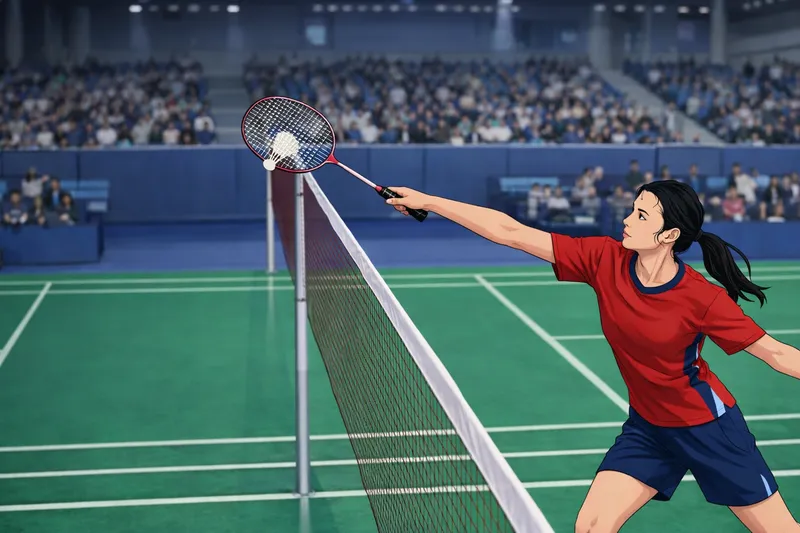 オーバーネットの境界例｜打点が相手コート側に見える判定が迷いやすい再現イラスト